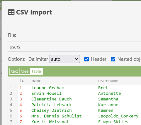 Import CSV